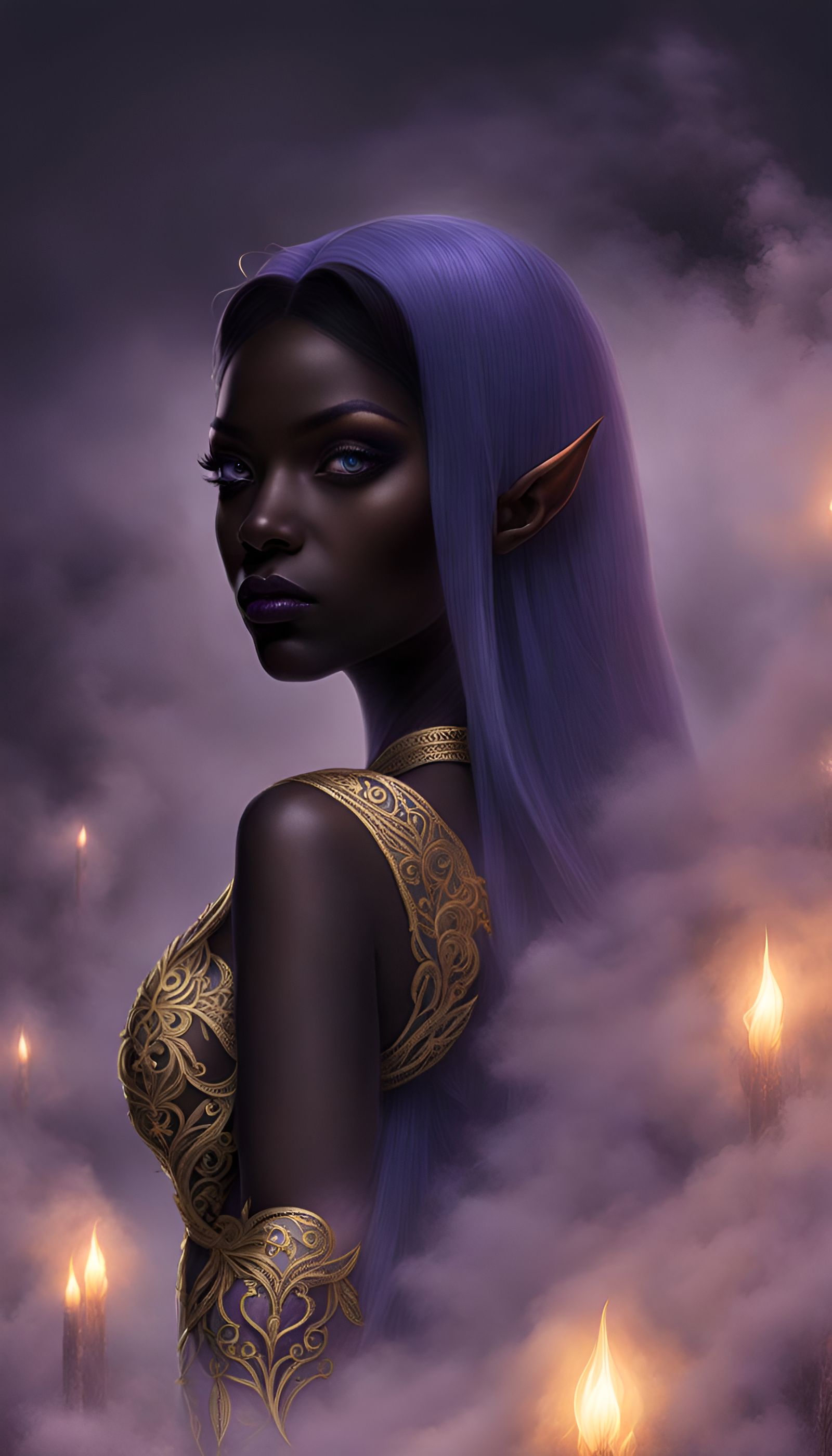 Shadow Elf in Lapis Lazuli Mist, Junji Ito Style