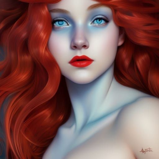 Mermaid Portrait in Hyperdetailed Digital Art Style