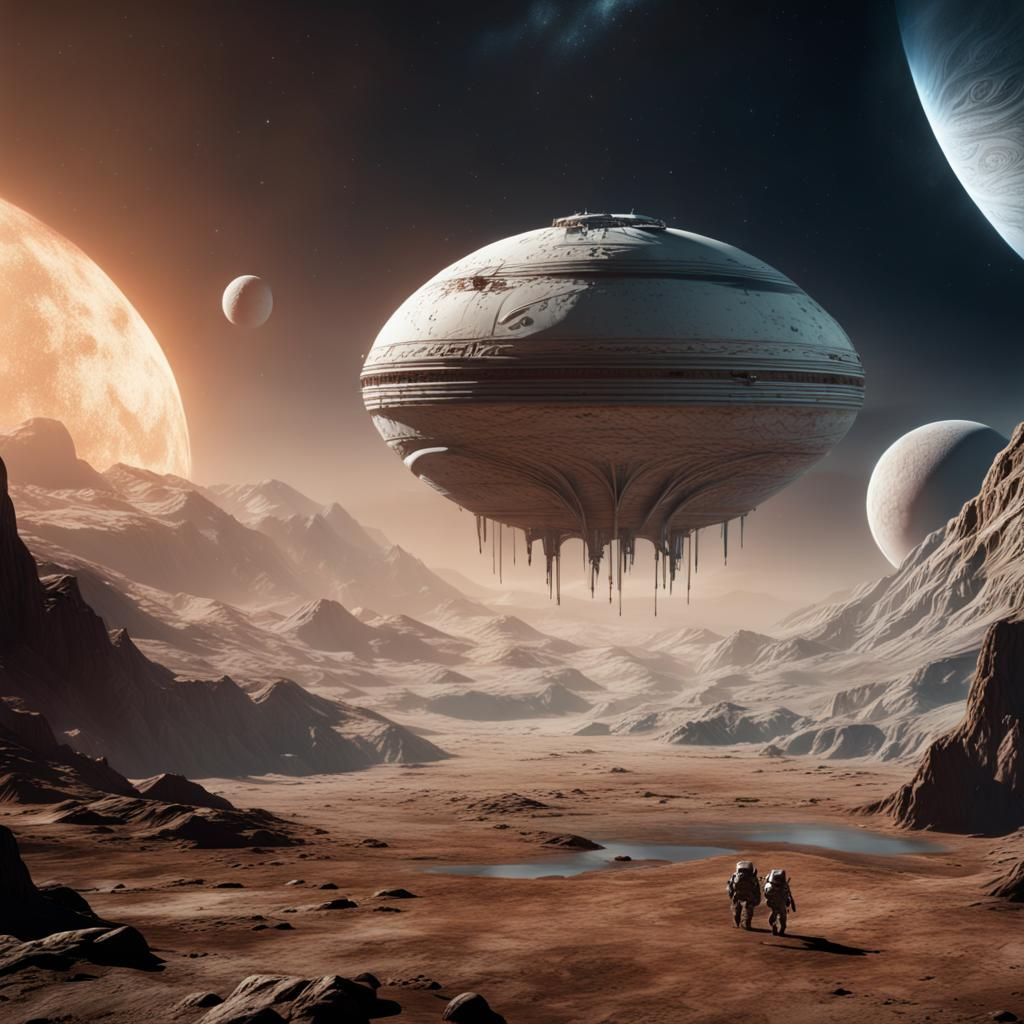Europa Landing: Detailed Matte Painting in Deep Color