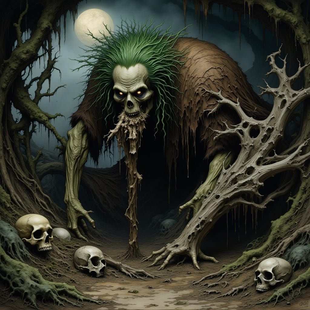 A Colossal Troll in Dark Fantasy Style