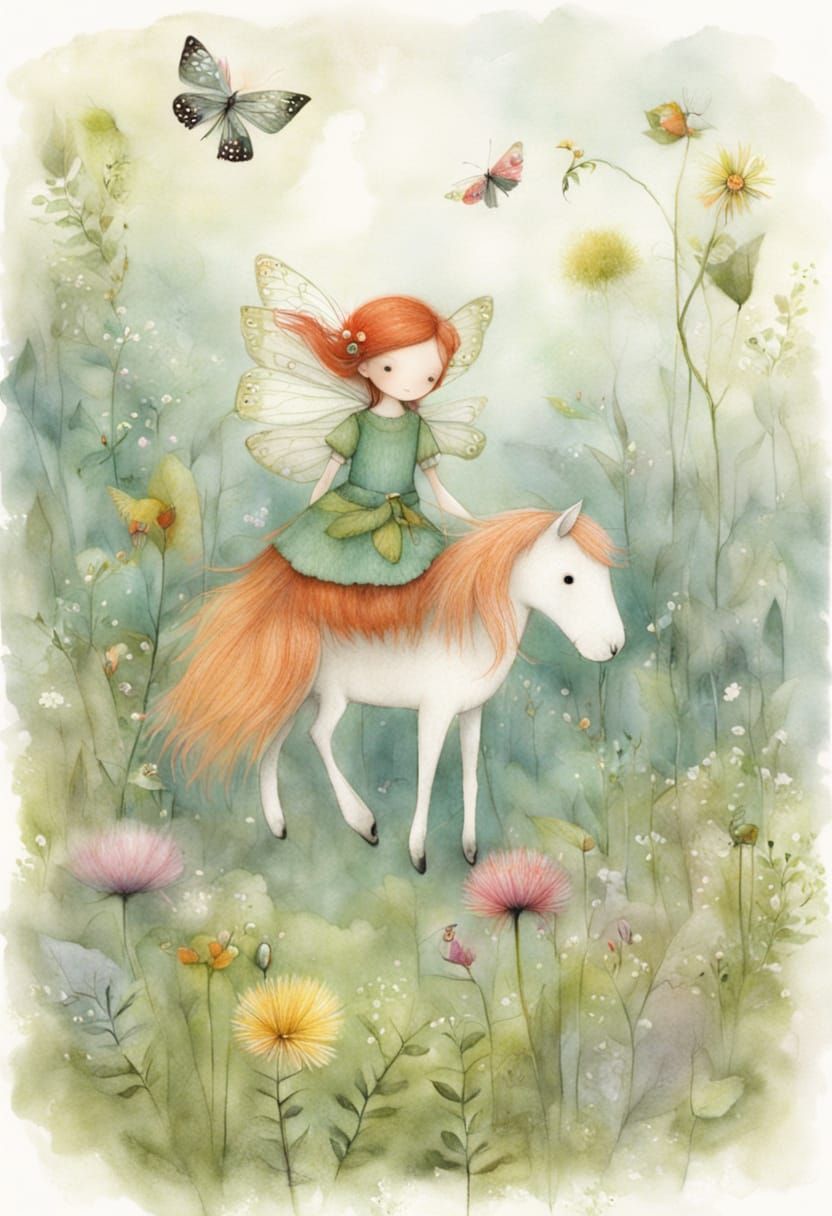 Whimsical Jungle Fairy on a Pony