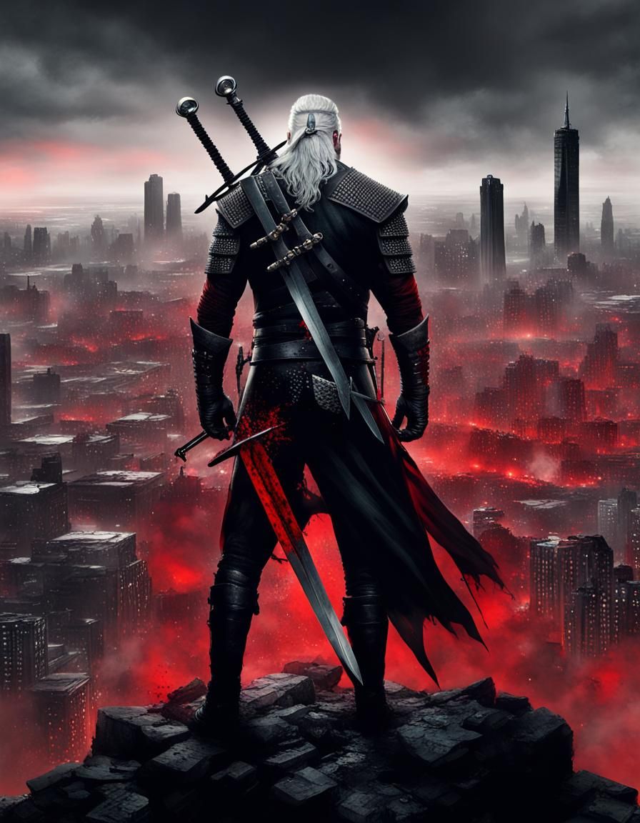 Geralt as Bloodborne Character in Epic Portrait
