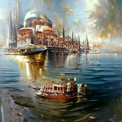 Constantinople in Oil Painting Style