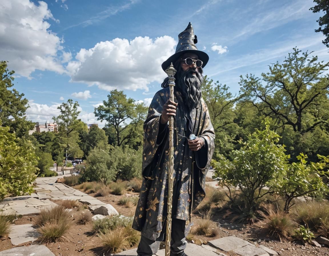 Electronic Wizard Starstruck in Futuristic Cityscape