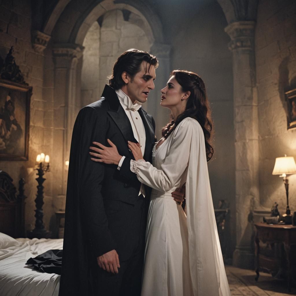 Vampire's Embrace: A Cinematic Castle Scene