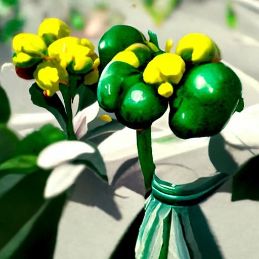 Glass Marbles and Wildflowers: Gouache-Style 3D Rendering