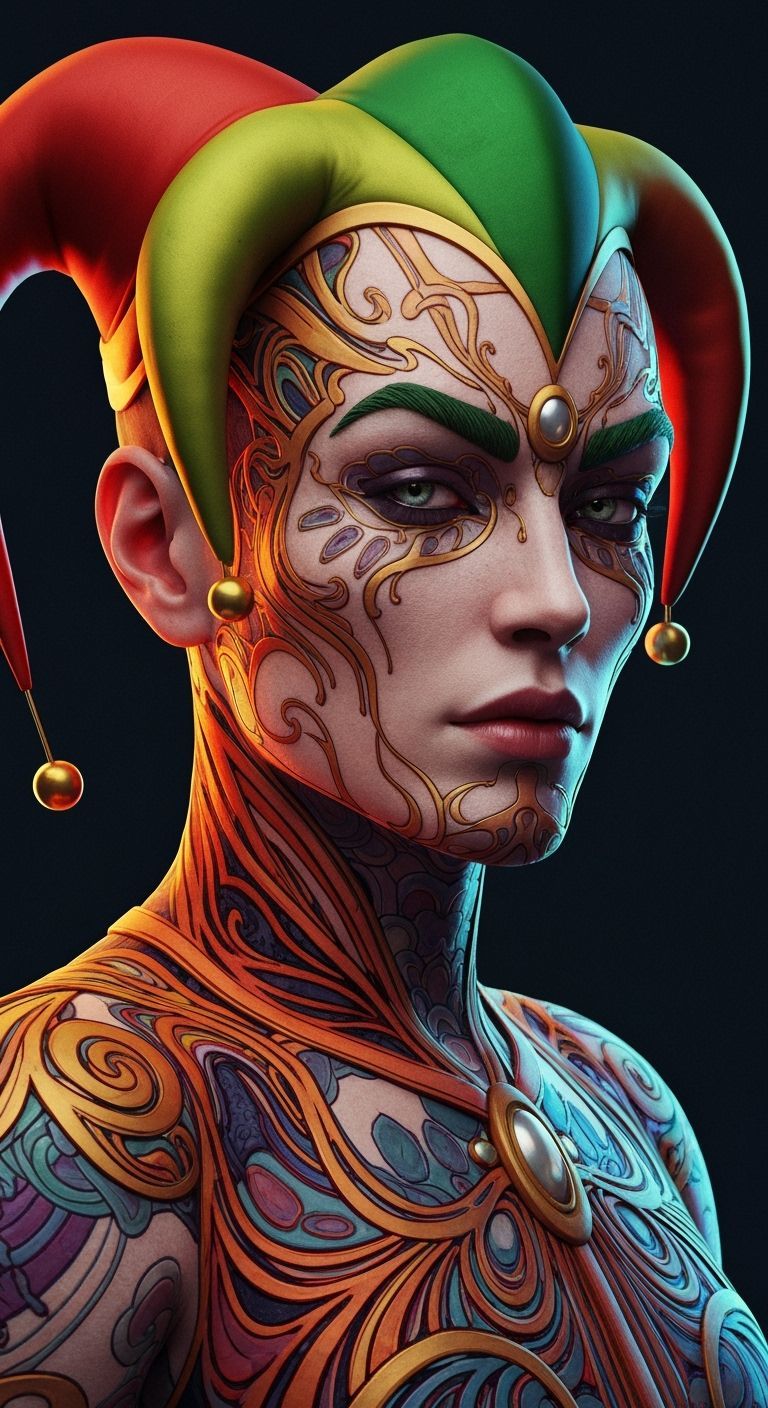 Detailed Jester Portrait with Dynamic Lighting