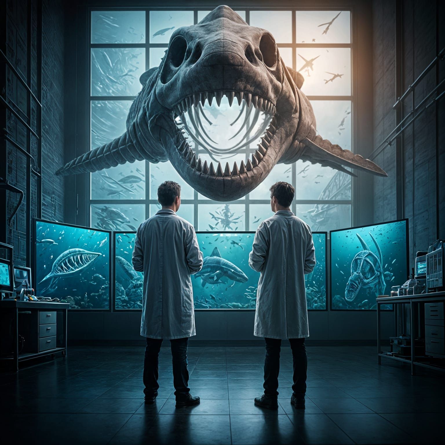 Scientists Study Giant Megalodon Skeleton in Lab