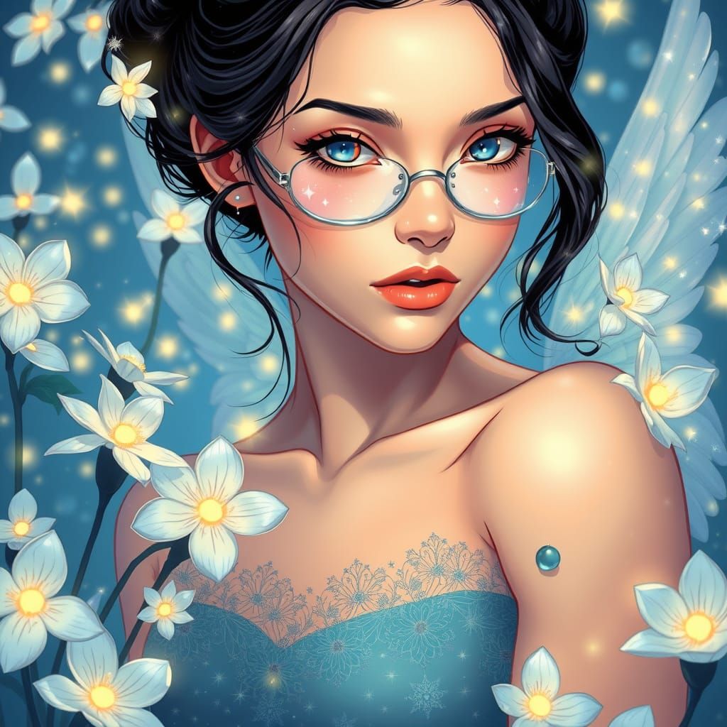 Celestial Beauty in Whimsical Comic Book Art