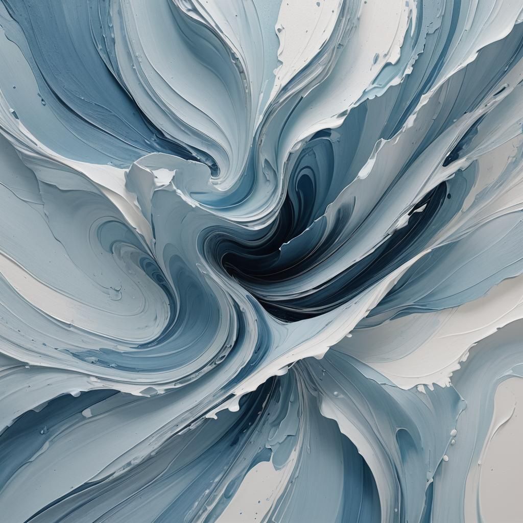 Abstract Blue Swirls: A Monochromatic Masterpiece