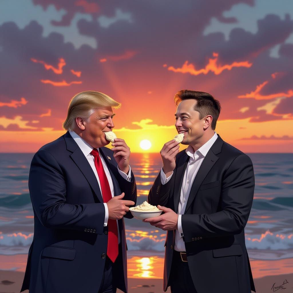 Trump and Musk Humorously Wipe Hummus in Gaza