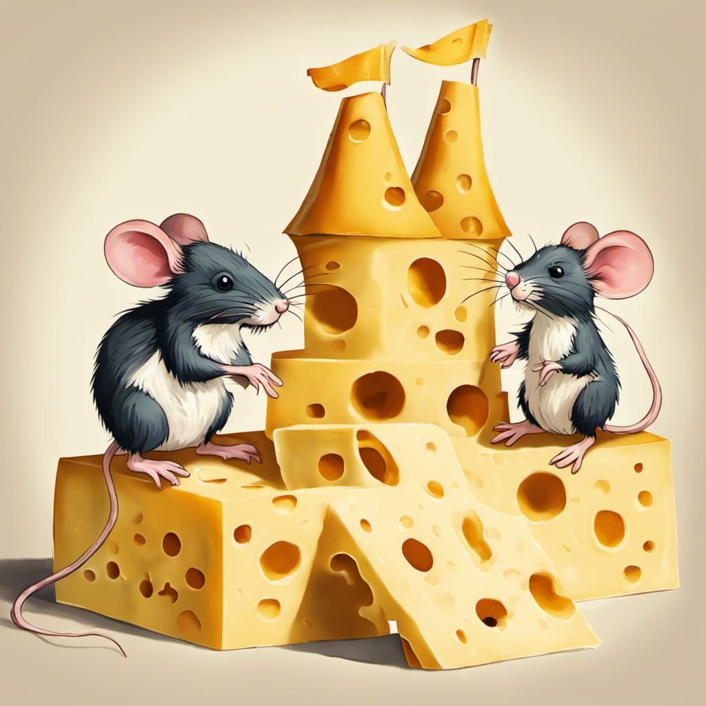 Intelligent mice building a castle out of cheese