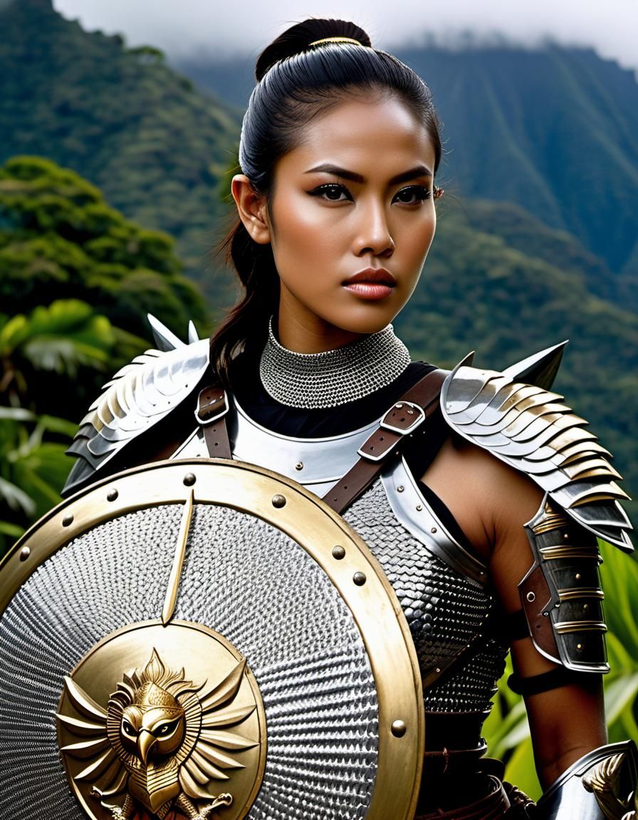 Indonesian Warrior Woman with Garuda Shield