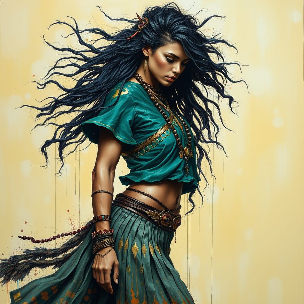 Strong, Confident Woman in Enigmatic Fantasy Style