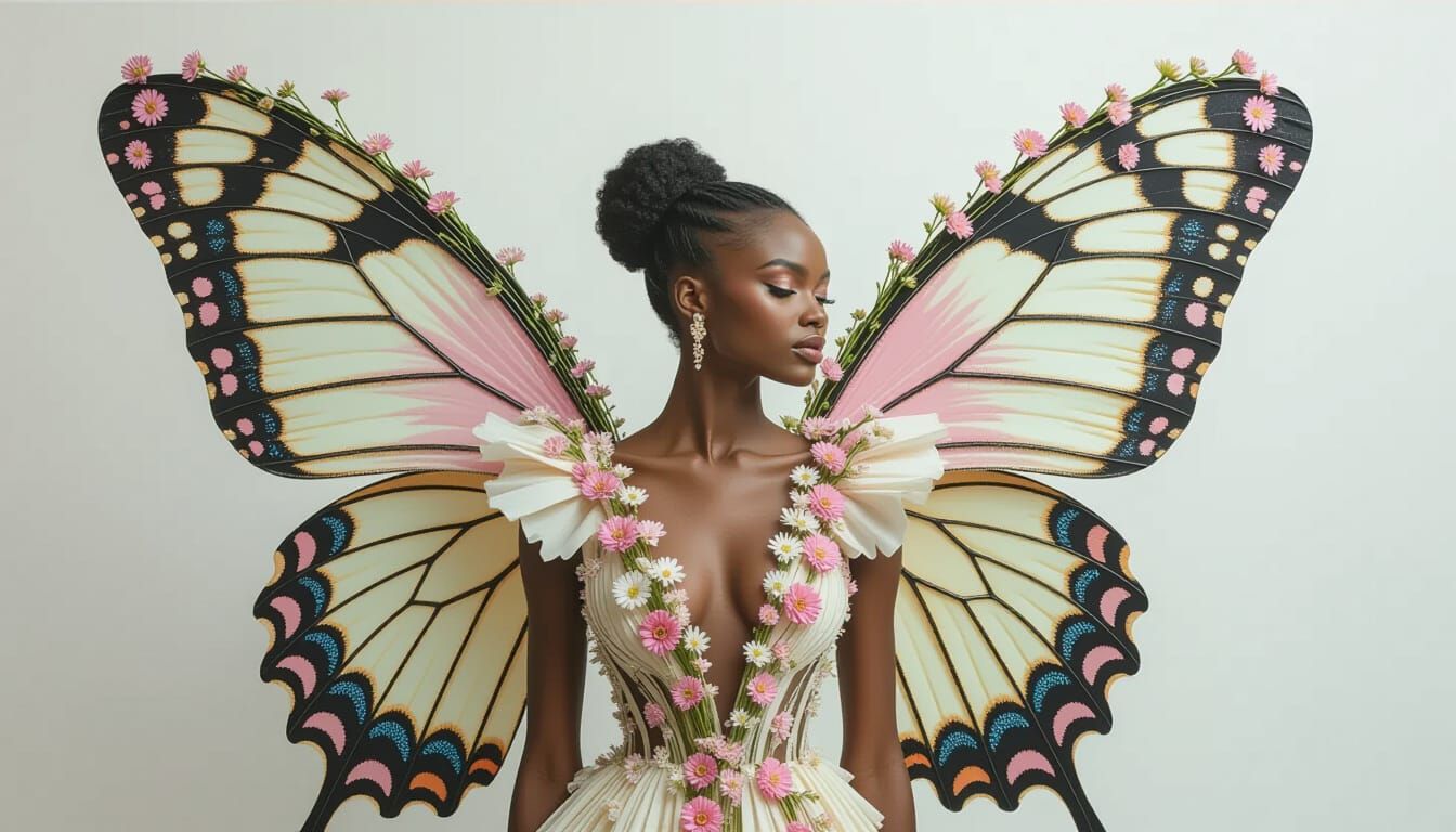 Butterfly Wings of Wildflowers: Digital Fashion Art