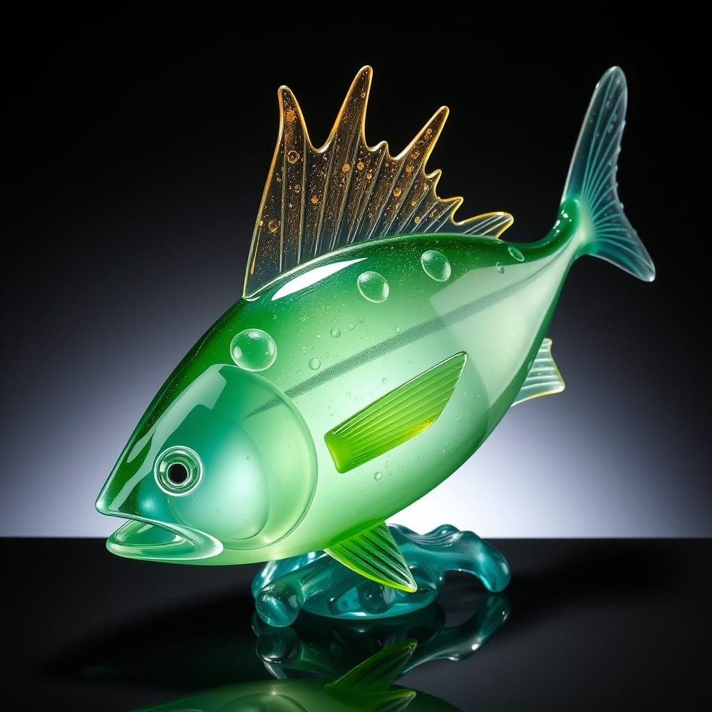 Glass Tuna Fish Sculpture Hitchhiking