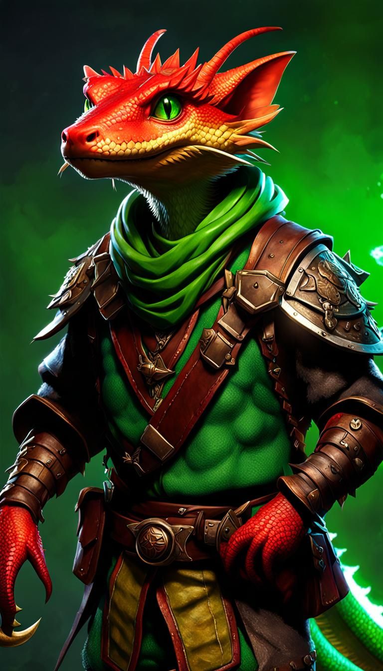 Joyful Red Kobold Artificer Portrait in 8K