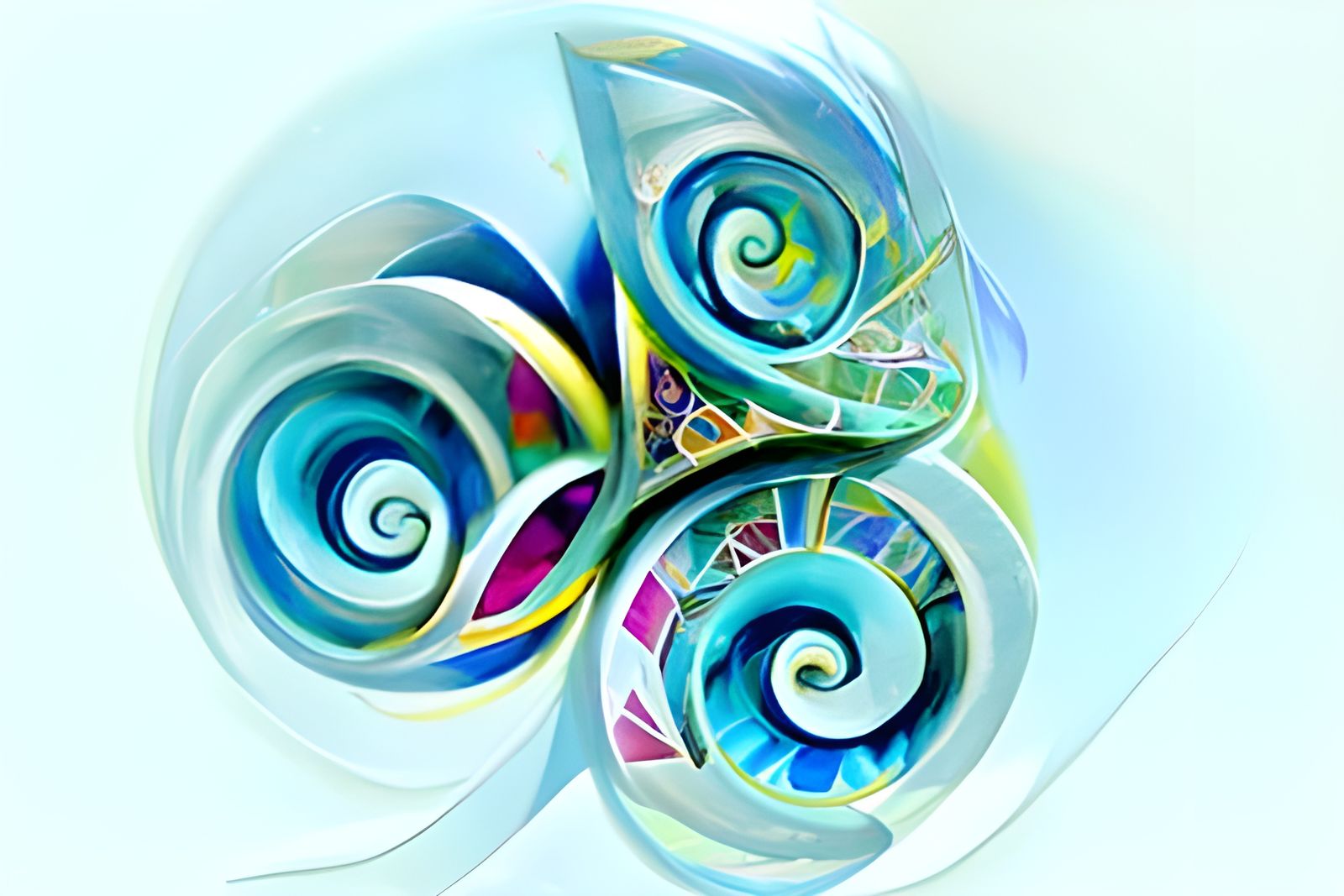 Vibrant Fractal Spirals in Art Nouveau Style