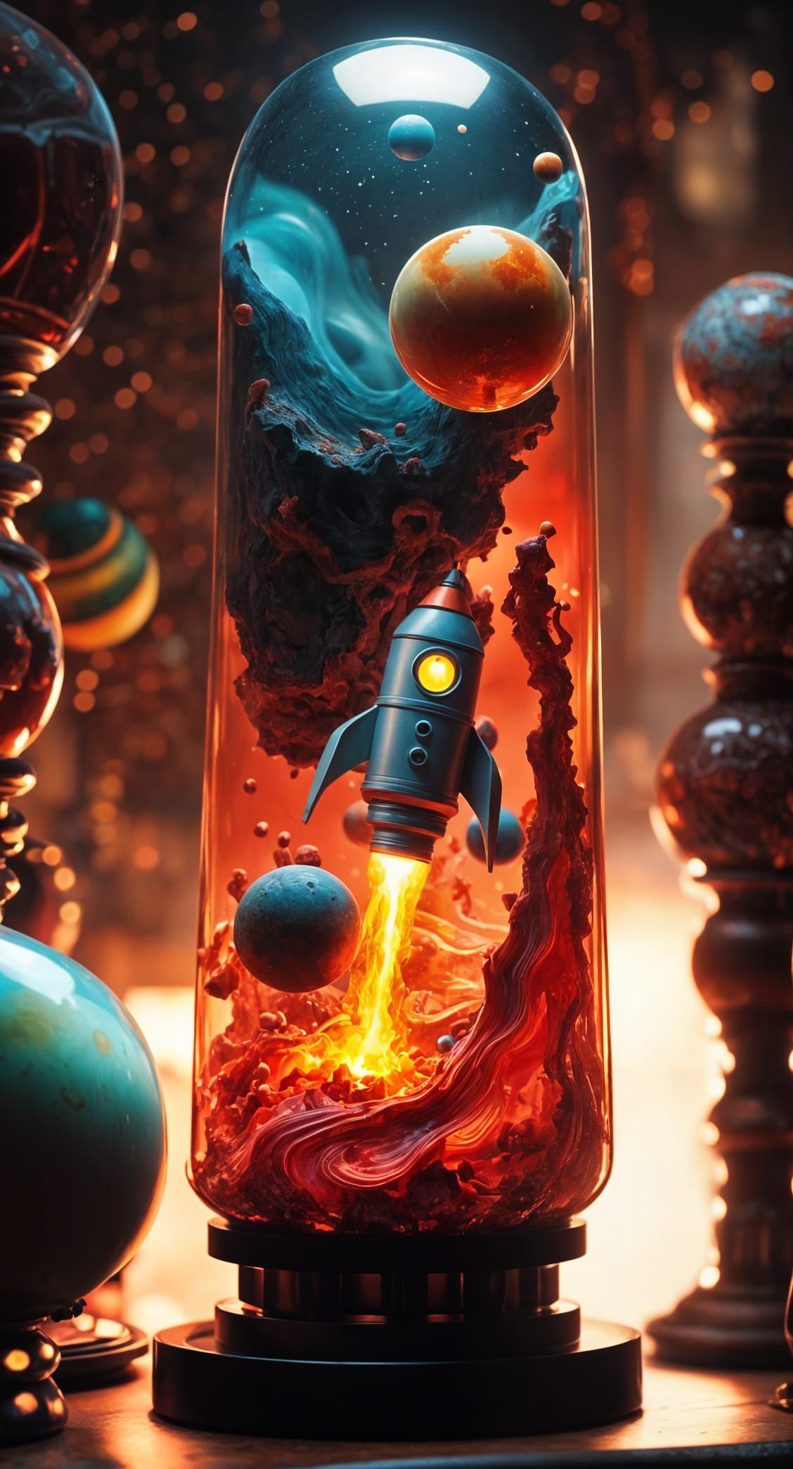 Rocket Launch Inside a Lava Lamp