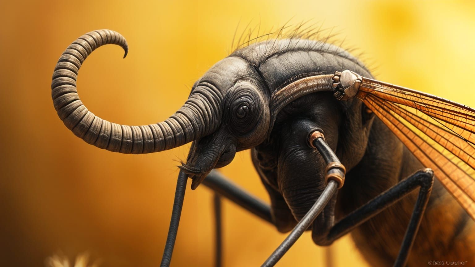 Mosquito with Elephant Head Close-up