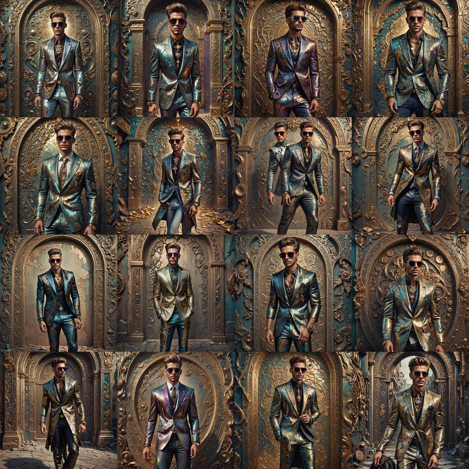 Handsome Man in Bold Fashion Outfit, Digital Art