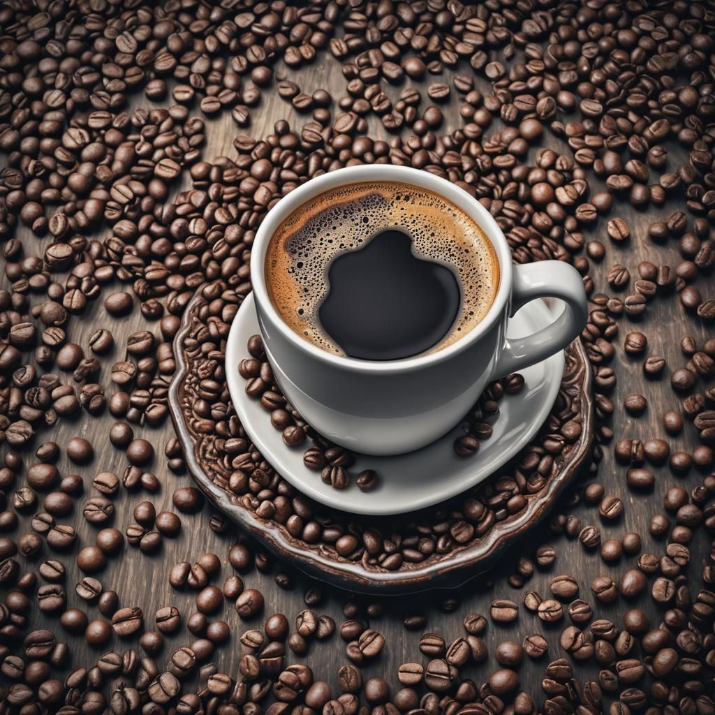 Hyperrealistic Coffee Cup Close-Up in HDR