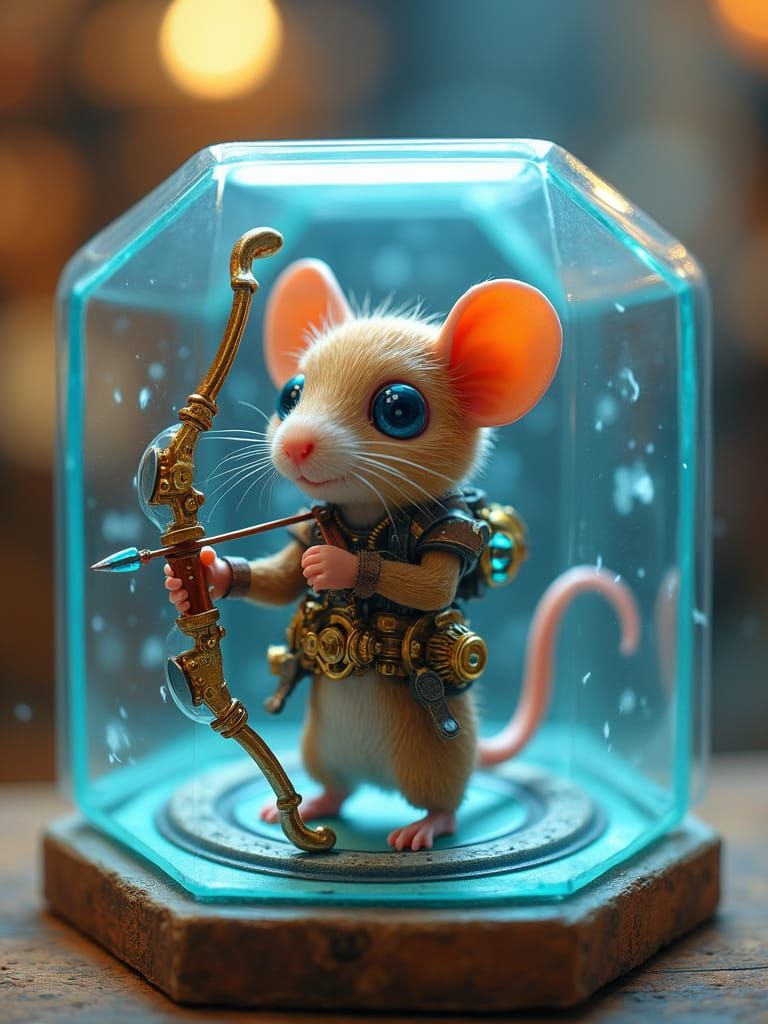 Steampunk Mouse Archer Toy in Blister Pack