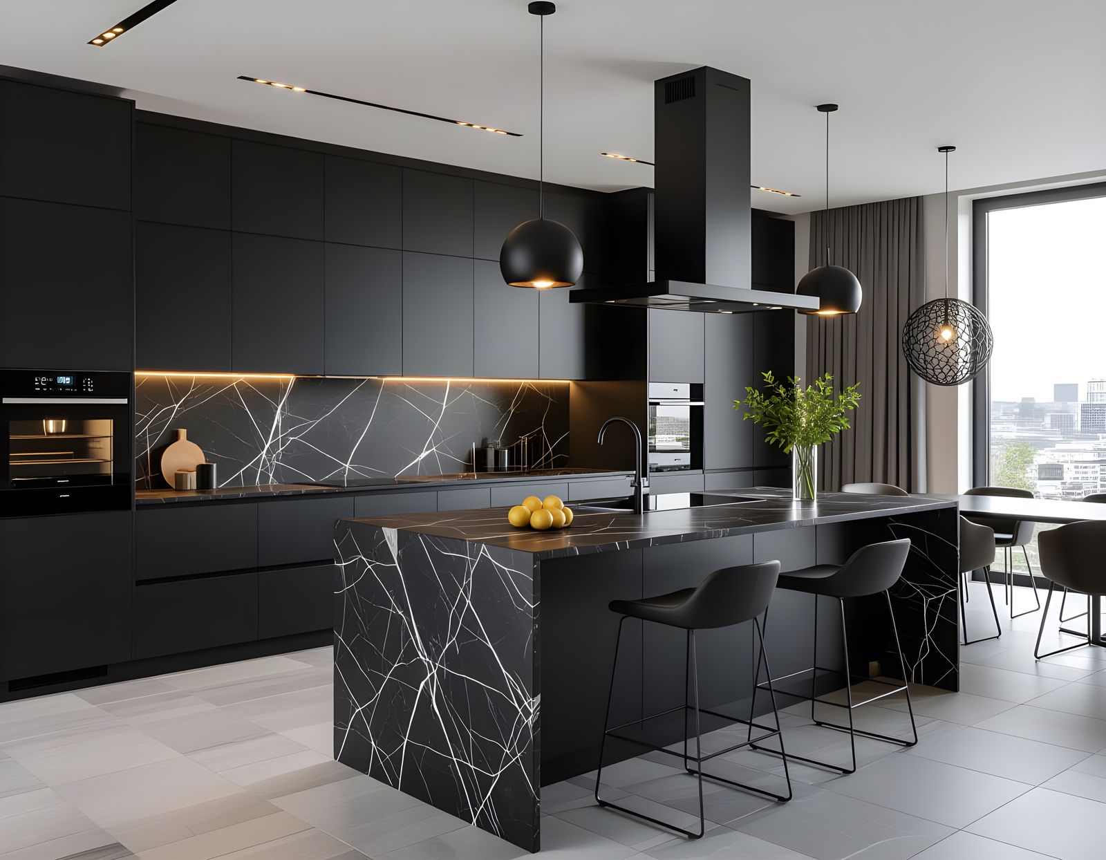 Ultra-Modern Luxury Kitchen in Dark Palette