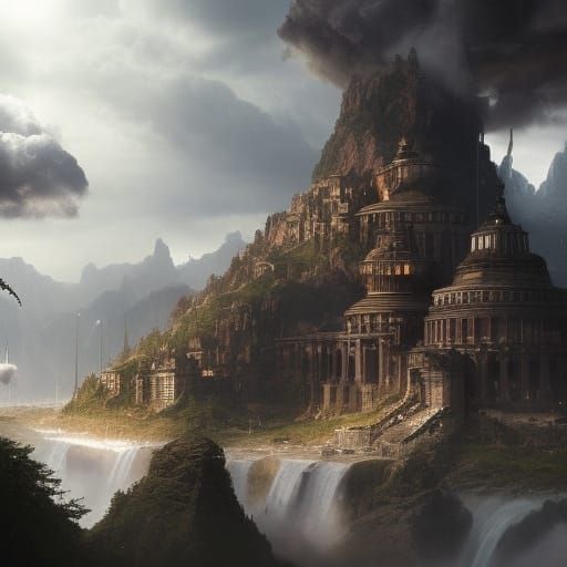 Epic Explosion in a Digital Matte Painting