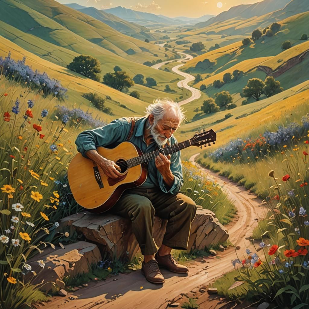 Old man sitting at the side of the road, Neil young lyrics