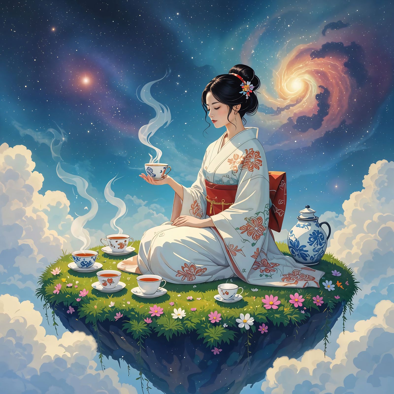 Cosmic Tea Ceremony on Floating Island