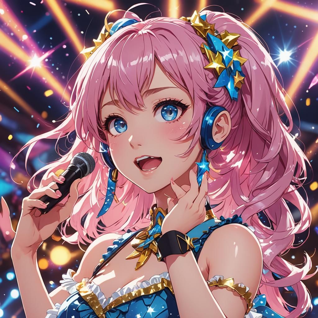 Anime Idol Concert in Vibrant 2D Style