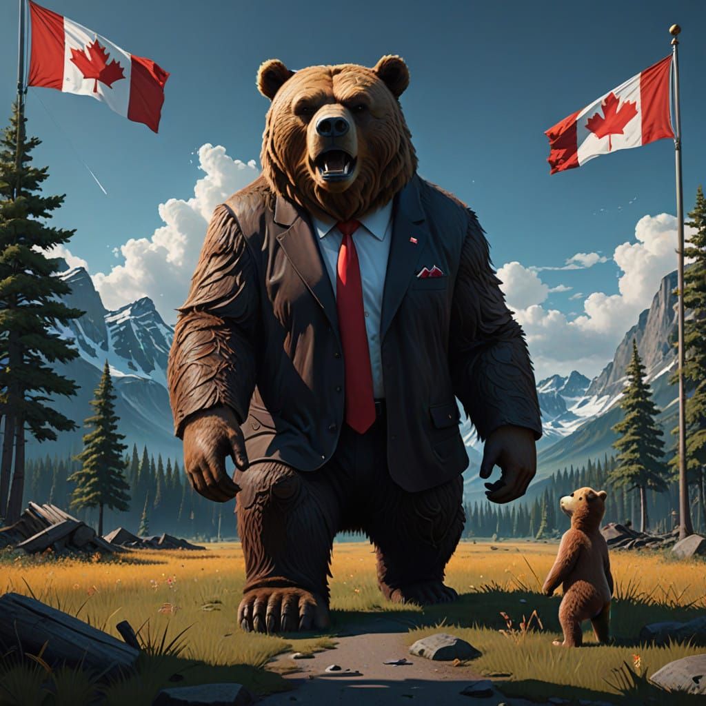 Donald Trump Confronted by a Canadian Grizzly Bear in a Hype...