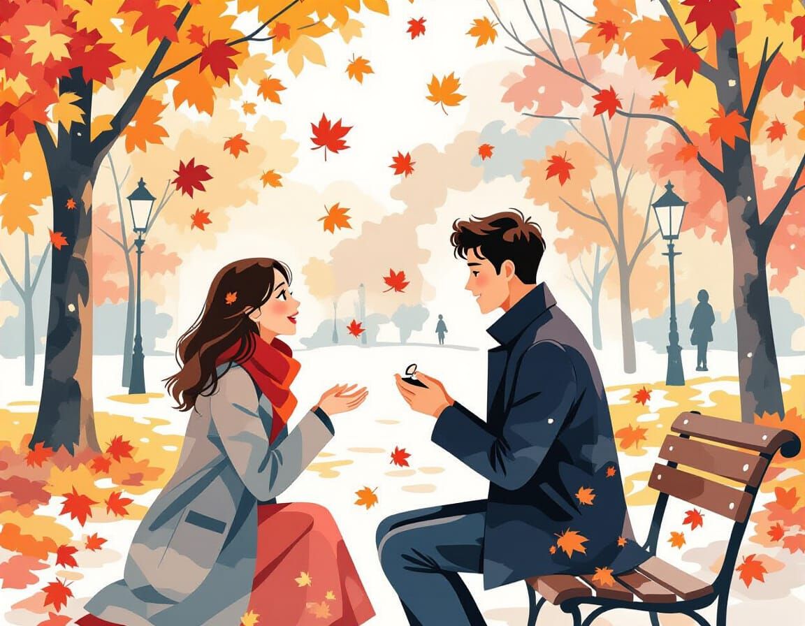 Neo-Impressionist Autumn Proposal Painting