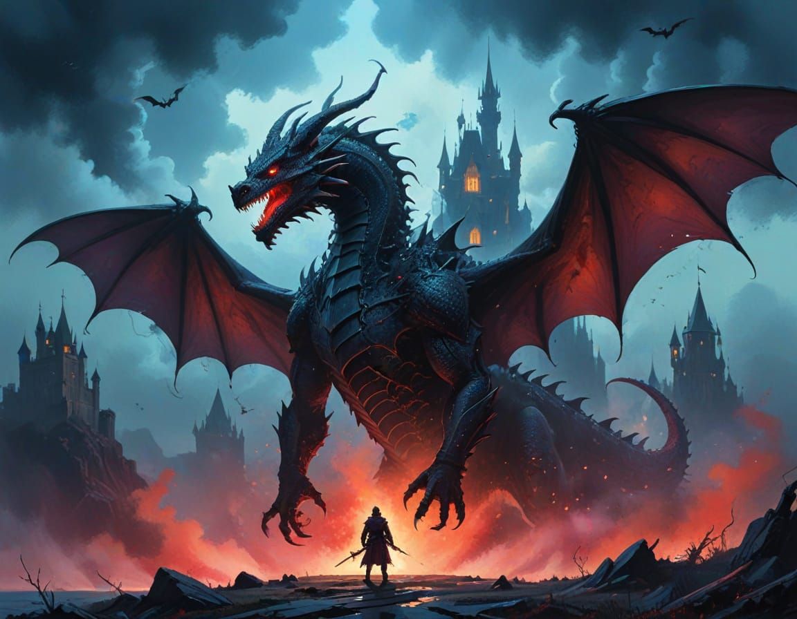 Dragon Sorcerer Portrait in Watercolour Style