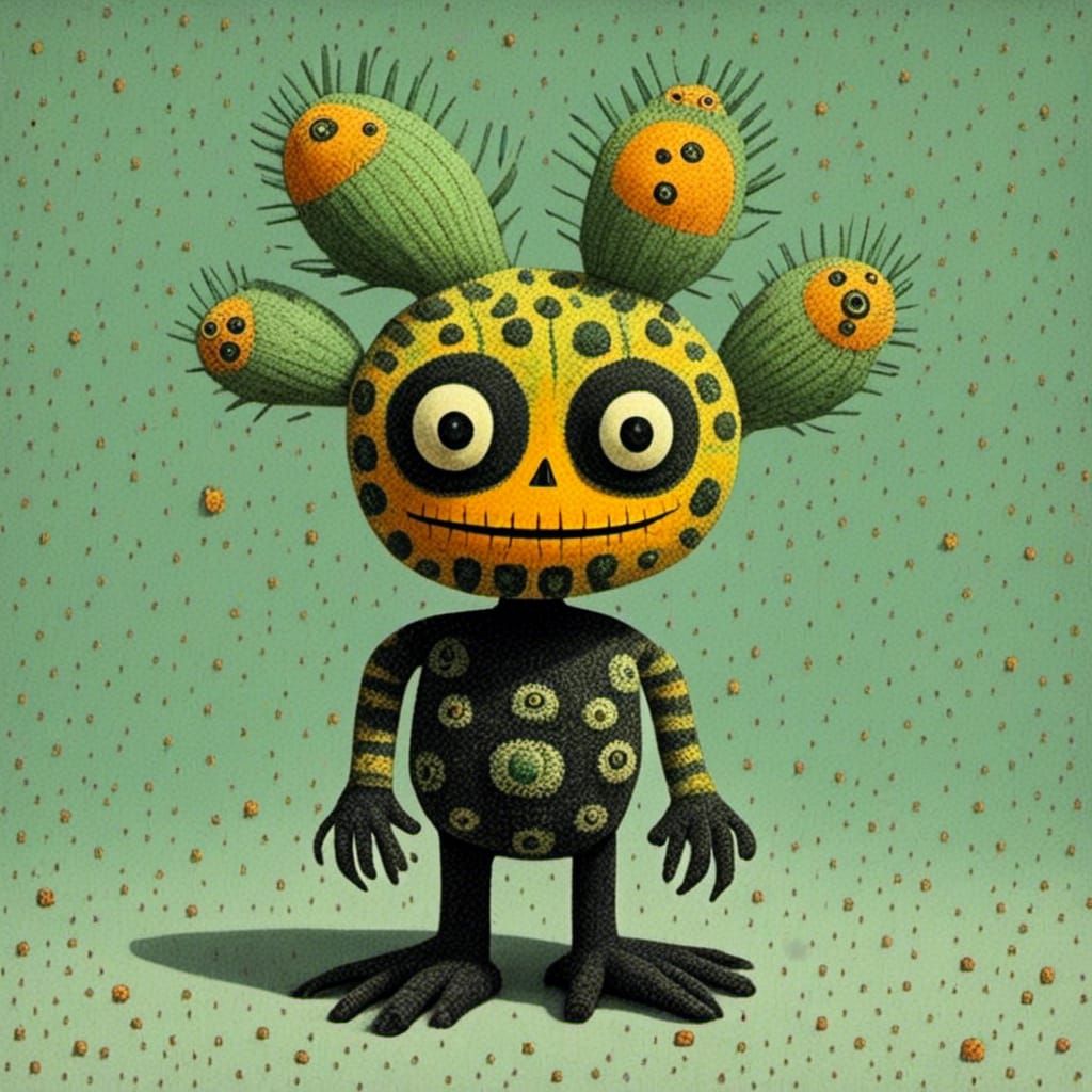 Cactus People Meet Dubuffet Dolls in AI Art