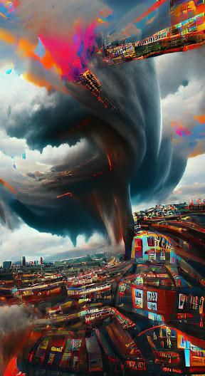 Giant Tornado Destroys City: Artstation Trending