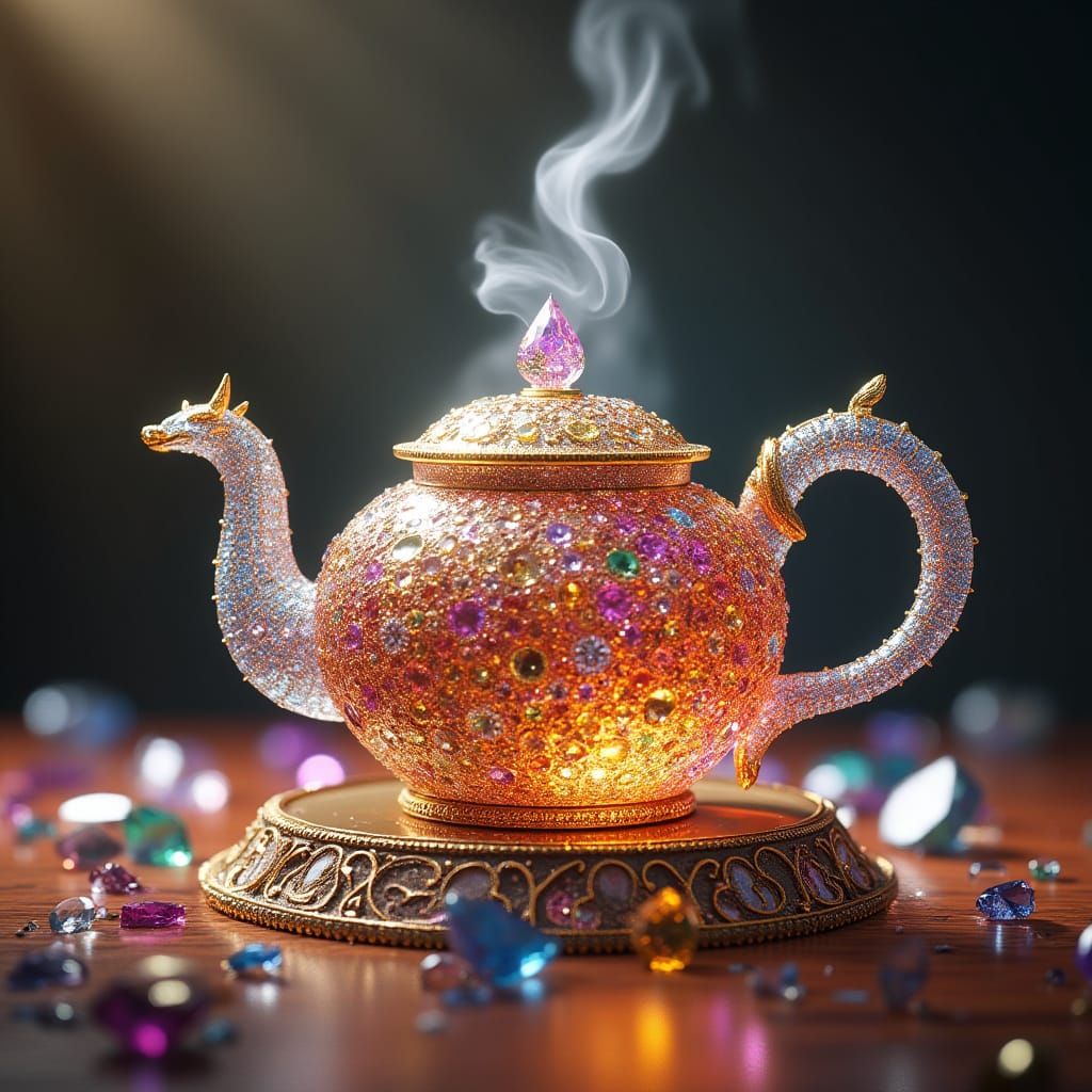 Ethereal Crystal Teapot in Opulent Splendor