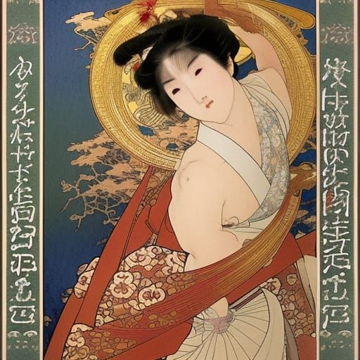 Fire and Ice Goddess Portrait in Fantasy Style