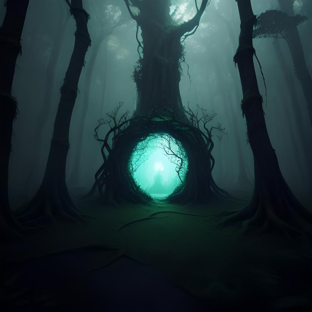 Luminescent Portal in a Ghastly Forest