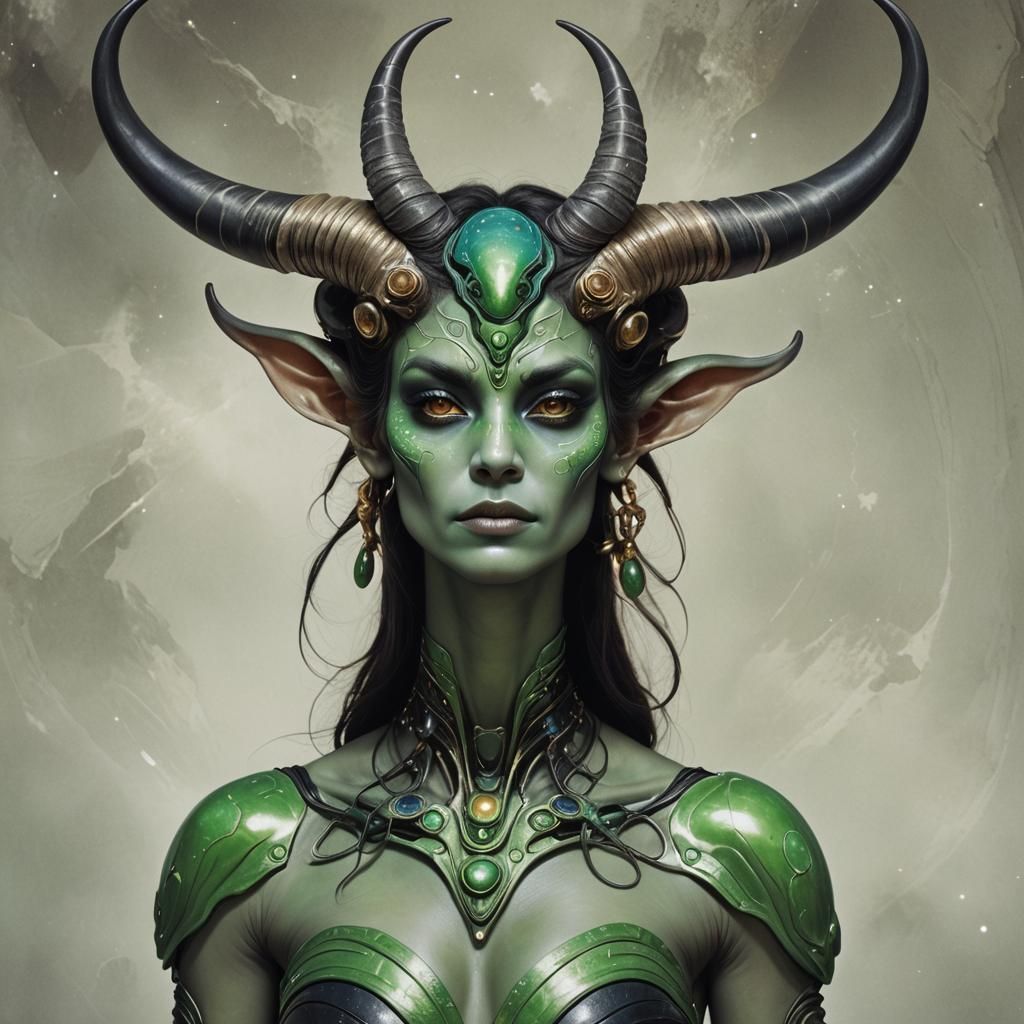 Attractive Taurus Alien Woman Portrait