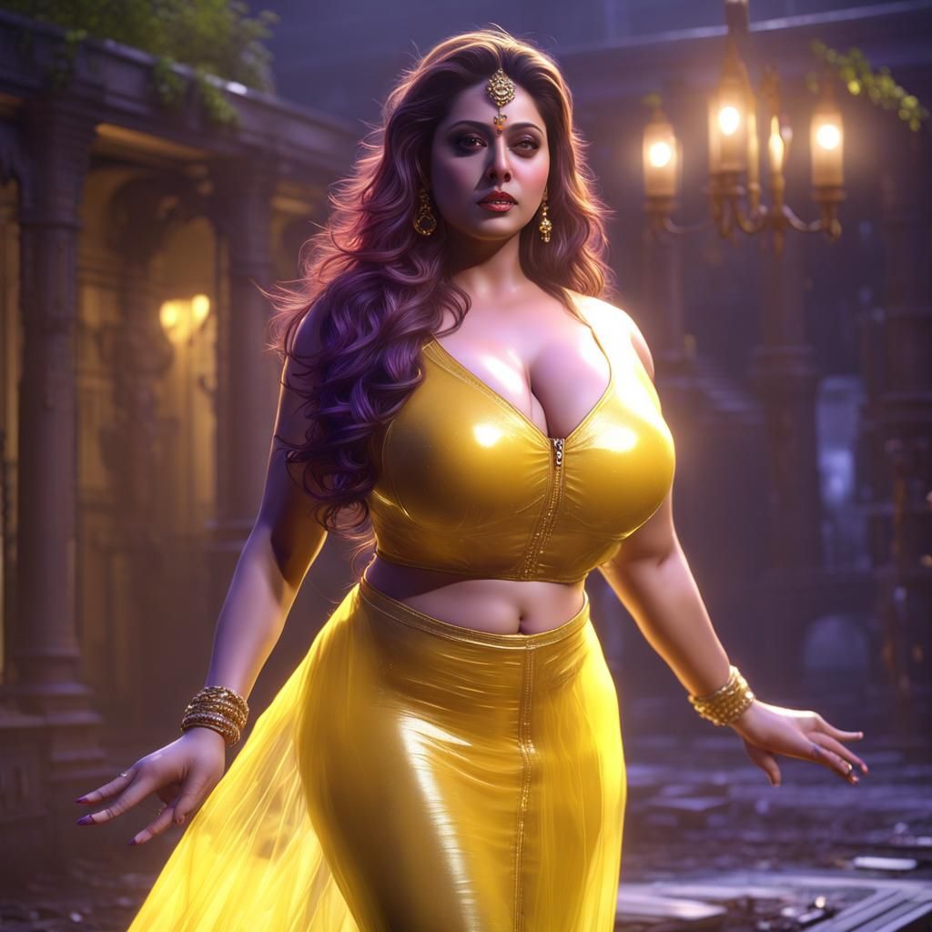 Indian Actress in 3D Game Cinematic Style