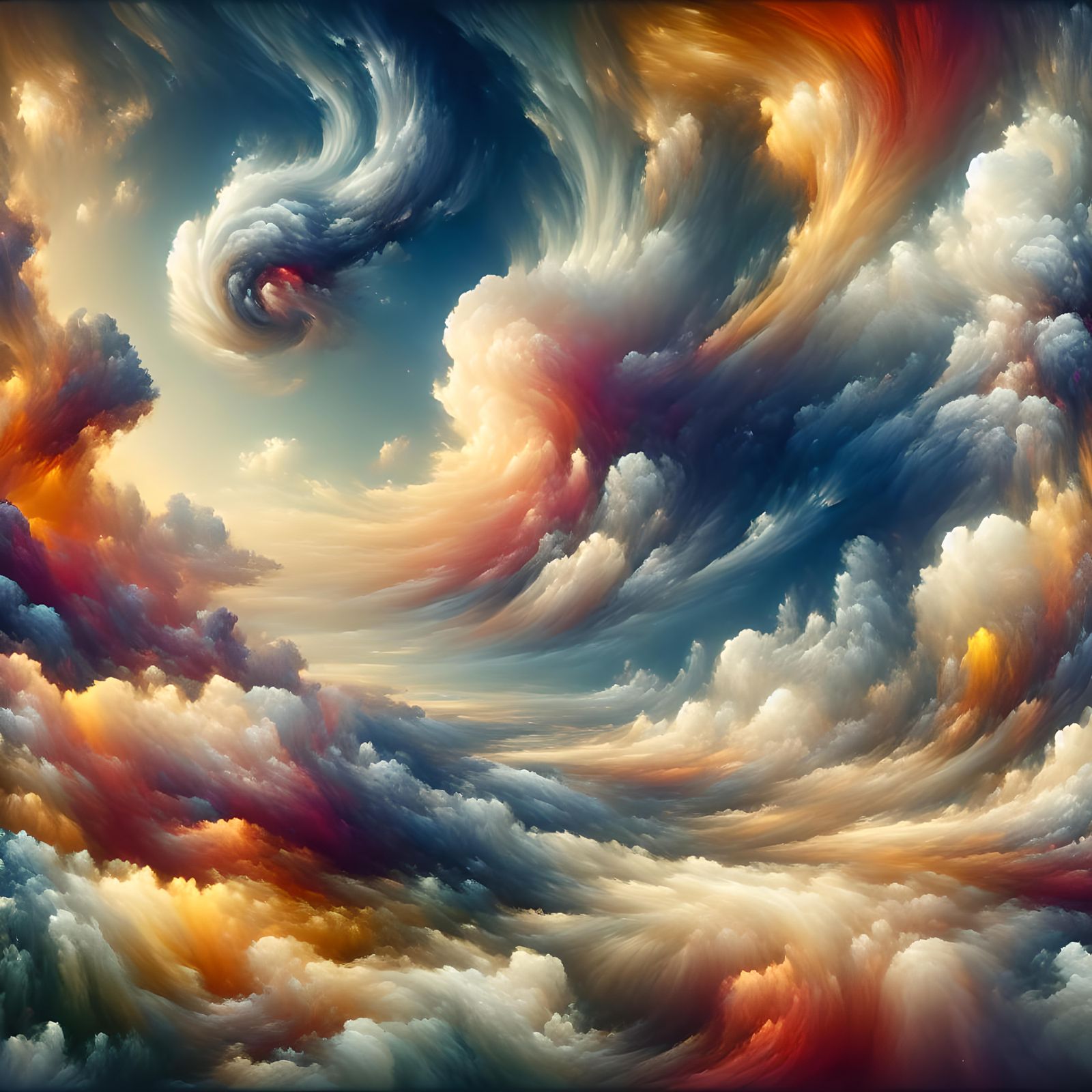 Fantasy Sky with Swirling Clouds Matte Painting