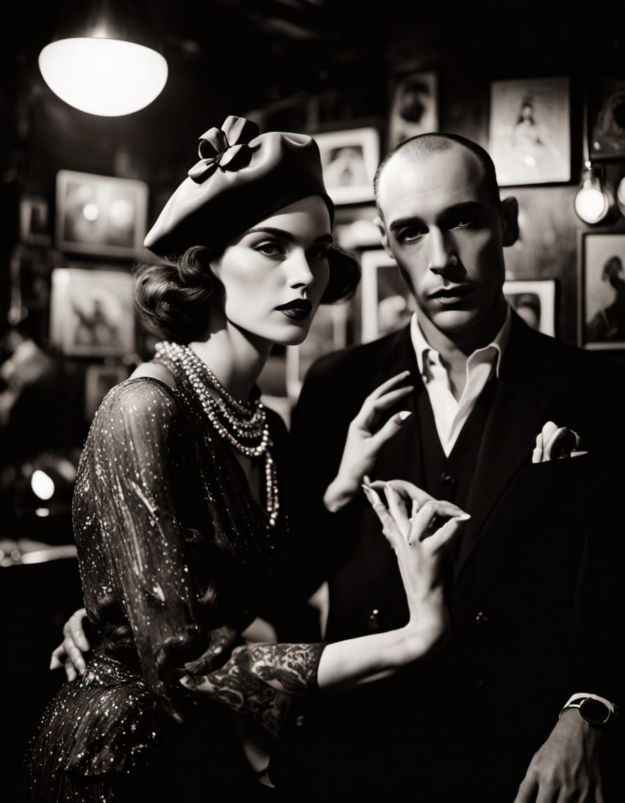 Moody Beatnik Jazz Club Scene in Cyberpunk Digital Art