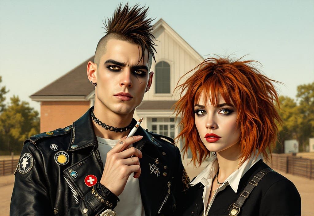 Punk American Gothic in Regionalist Style