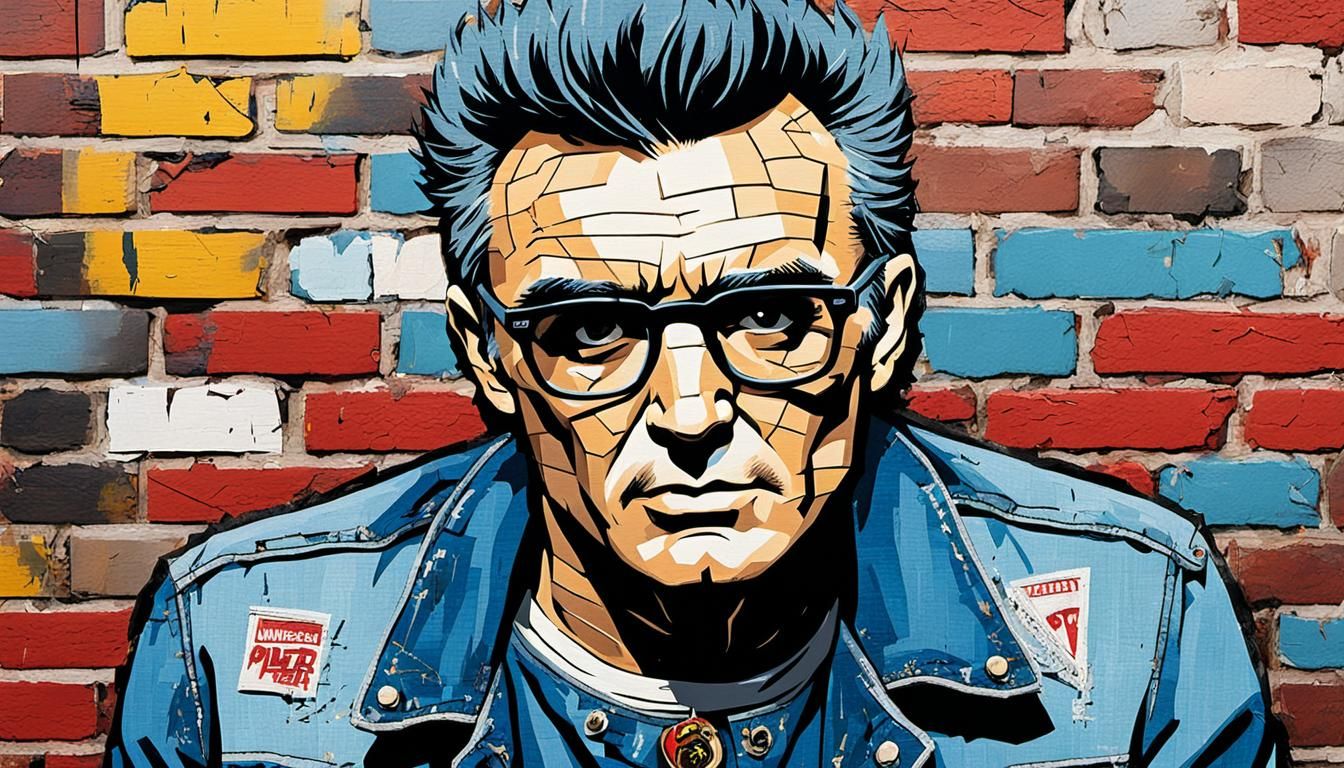 Morrissey in Comic Book Style with Anarchy Pin