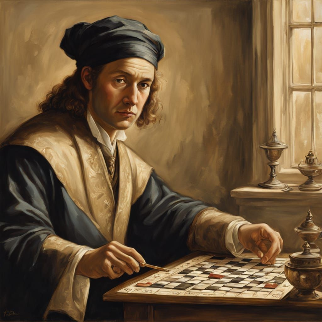 Elegant Portrait of a Hand Holding a Scrabble Tile in Golden...