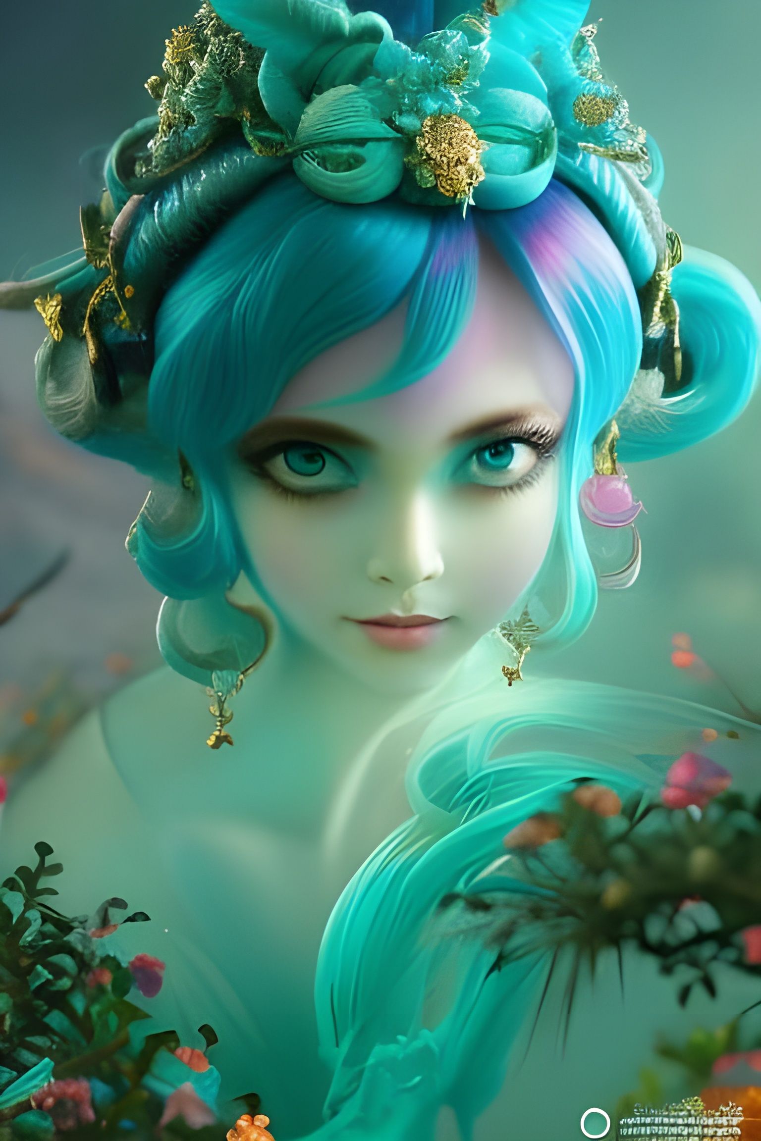 Candy Punk Cupcake Portrait in Digital Art Style