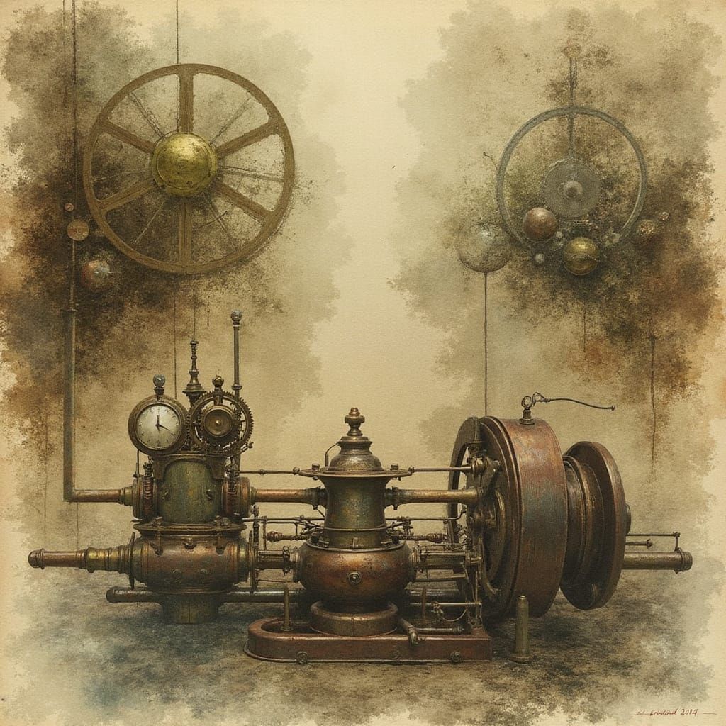 Steampunk Dreamscape: A Digital Art Vision