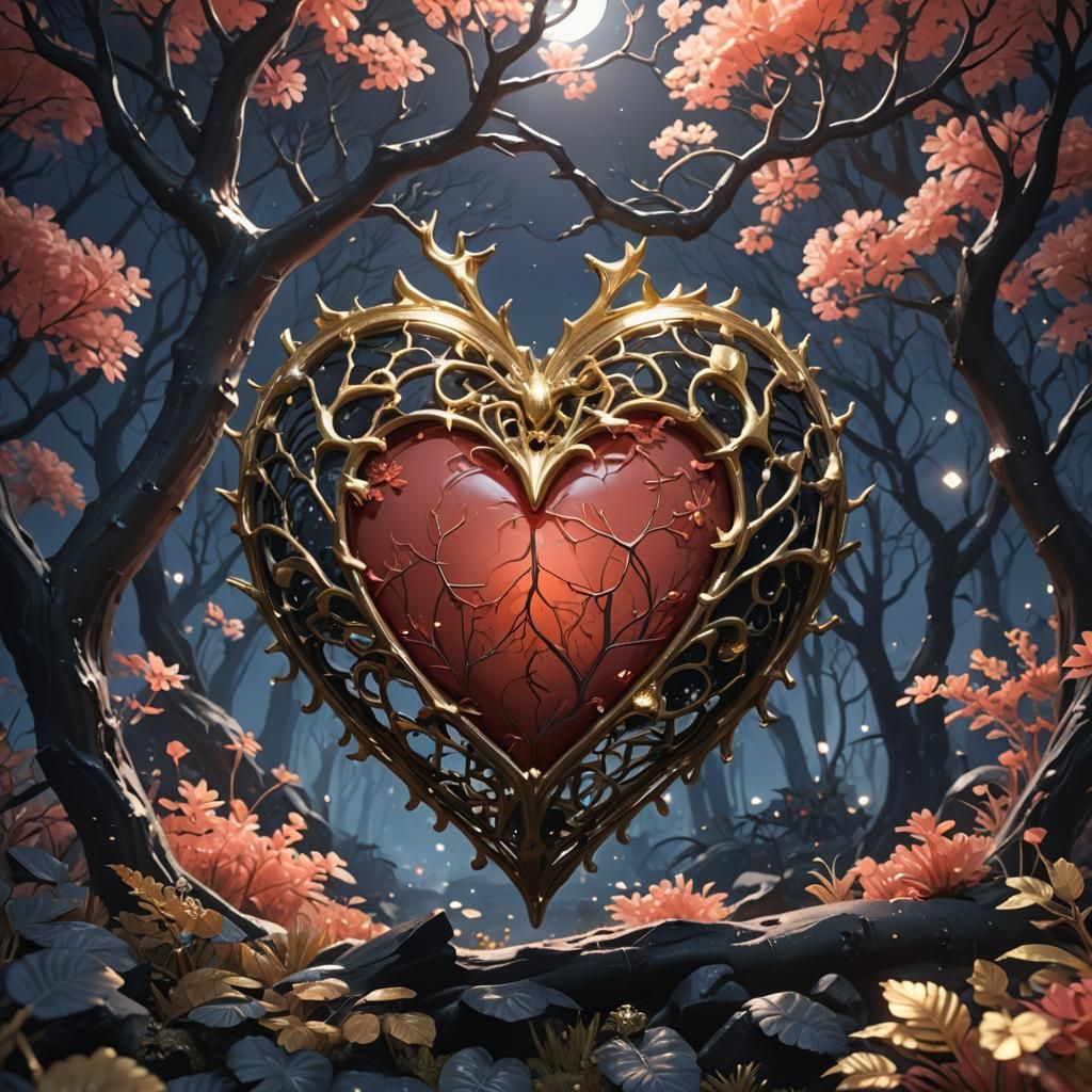 Coral Jewel Heart in Anime Style